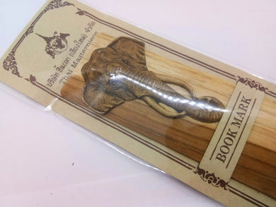 Carved Elephant Bookmark Wooden Craft Handmade Ver.10 Accessory Collectibles