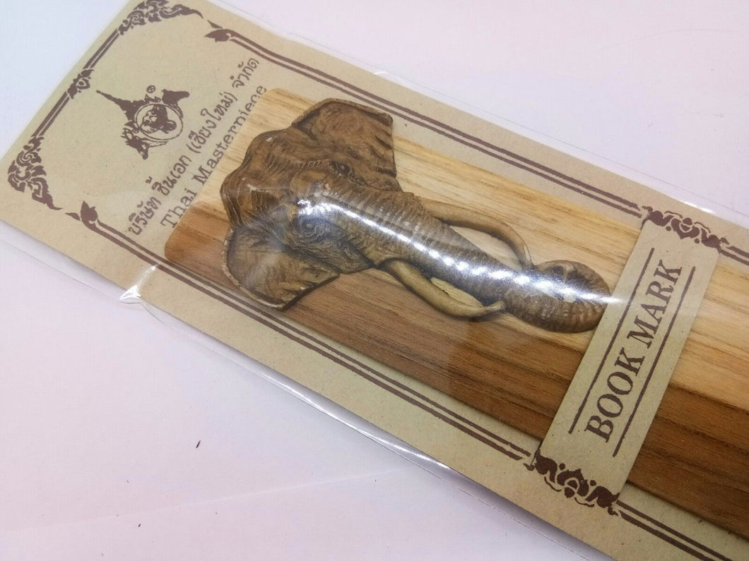 Carved Elephant Bookmark Wooden Craft Handmade Ver.10 Accessory Collectibles