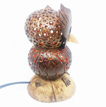 Load image into Gallery viewer, Owl Lamp Shade Table Bedside Desk Vintage Coconut Shell Wooden Home Decor Gift