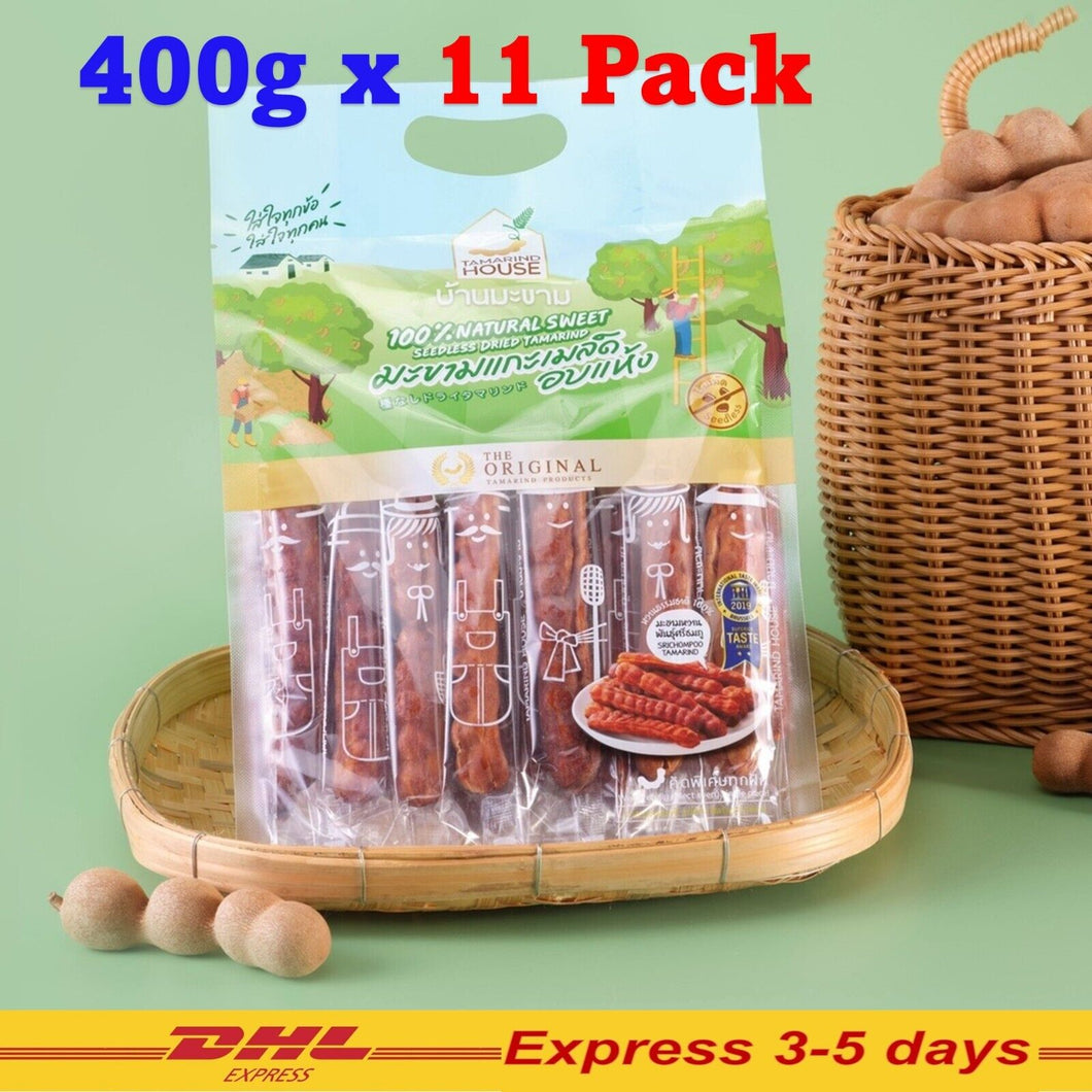 Thailand Natural Seedless Dried Sweet Tamarind Individually Plastic Wrap 400gX11
