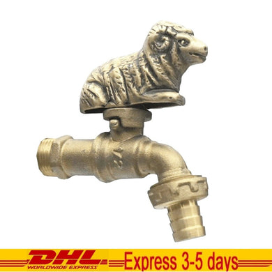 Brass Garden Faucet Tap Water Sheep Kitchen Handle Spigot Outdoor Yard Vintage