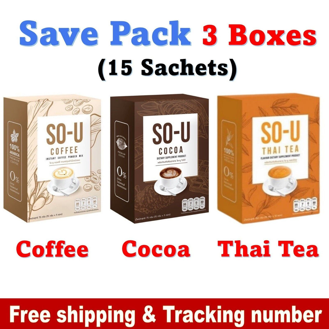 SO U Coffee Thai Tea Cocoa Beverage Weight Control Drink Burn Fat Slim Shape