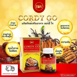 Cordy GO 450 mg of Cordyceps Extract Dietary Supplement Herbal Natural (30 caps)
