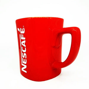 2Pcs Red Cup Nescafe Coffee Tea Mug Ceramic Collectibles Gift Set