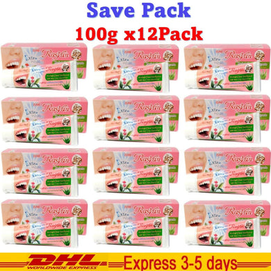 12x Rasyan Clove Herbal Toothpaste Mixed Aloe Vera & Guava Leaves Herb 100g