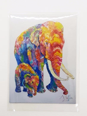 Fine Arts Elephant 1 Magnet Fridge gift set Collection scarce rare Oil painting