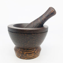 Load image into Gallery viewer, Small Mortar Pestle Wood Mini Wooden Thai Grinder Pill Crusher Handcraft Cute 3&quot;