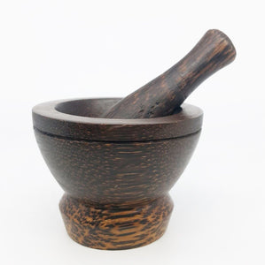 Small Mortar Pestle Wood Mini Wooden Thai Grinder Pill Crusher Handcraft Cute 3"