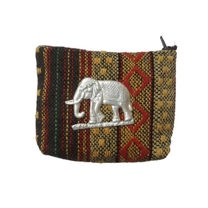 Elephant Fabric Woven Handmade Purse Thai style colorful pattern animal Charm