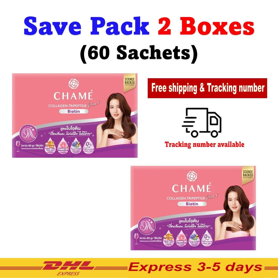 2x30 Sachet CHAME' Collagen Tripeptide Plus Biotin Tripeptide Formula For Hair