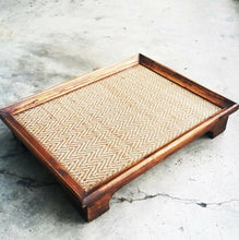 Load image into Gallery viewer, Wooden Tray Crafts Wood Tray Serving Plate Tea Coffee Bamboo Rectangle Free ship