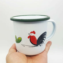 Load image into Gallery viewer, Rare Chicken Enamelware Enamel Mug Cup Bowl Camping Animal Pet Two Pieces Set