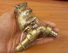 Load image into Gallery viewer, Brass Garden Tap Faucet Mouse Rat Antique Spigot Vintage Water Outdoor Living
