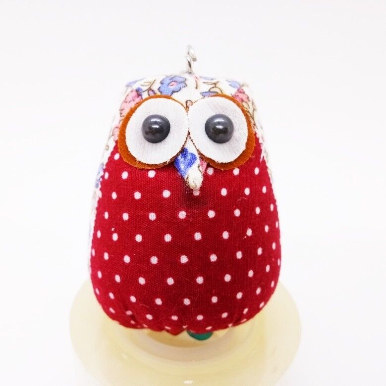 Owl Keyring V.3 Hand Sewing Doll Charm Cute Keychain Animal Lover Vintage Gift