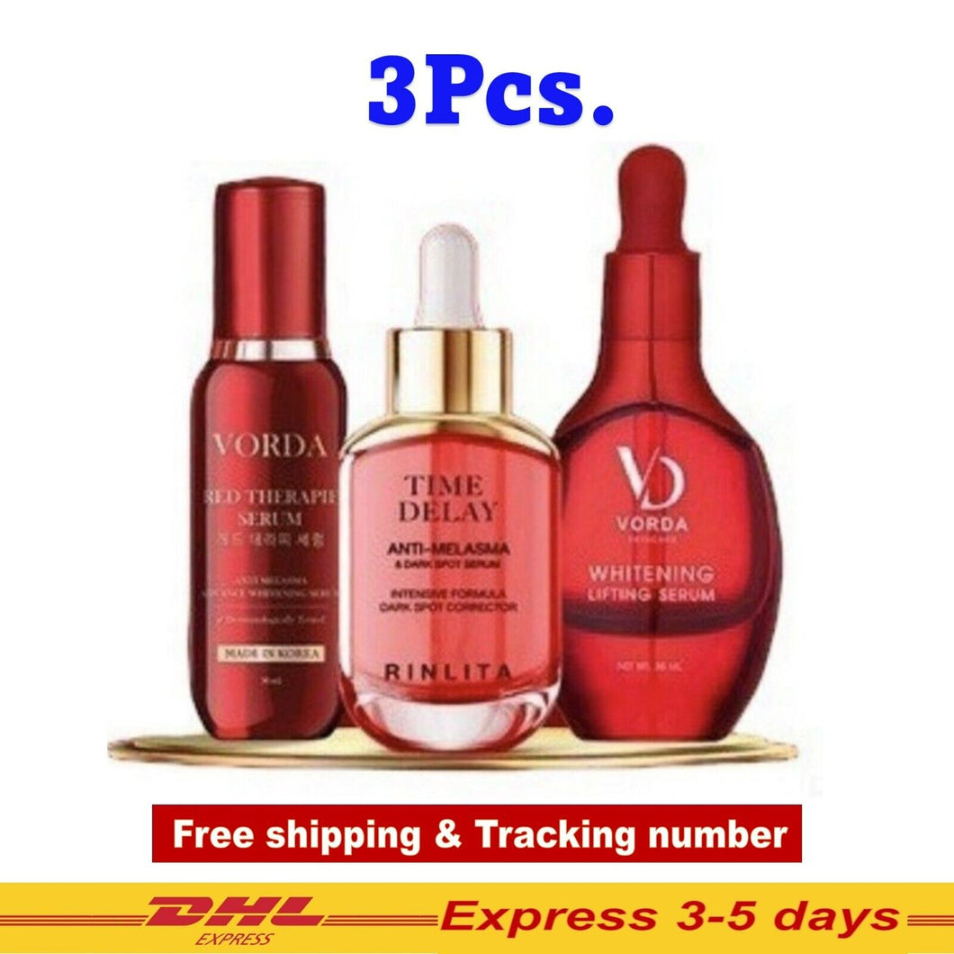 3x Vorda Skincare Time Delay Red Therapie Lifting Serum Reduce Blemishes Freckle