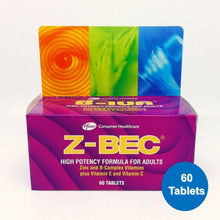Load image into Gallery viewer, 2x Z-BEC Multi Vitamins Mineral B-Complex High Potency Formula Adults 60 Tablets