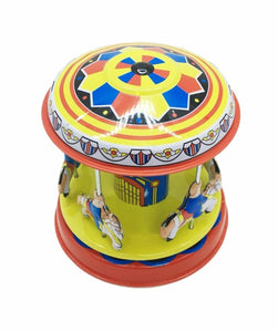 Merry-go-round Carousel Tin Toy Vintage Collectible Clockwork Tin Toy Decor Gift