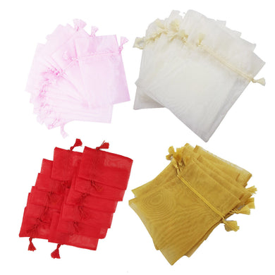 Pack of 12 Anleolife Assorted Color Organza Drawstring Pouches Candy Jewelry bag