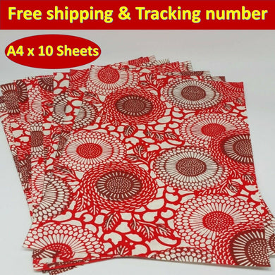 Handmade Mulberry Paper Sheets Natural Card Art Craft Screen Pattern Print