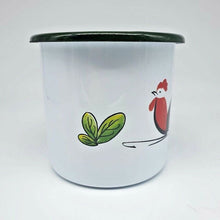 Load image into Gallery viewer, Vintage Enamel Cup Mug Coffee Chicken Cock Rooster Design Thai Camping