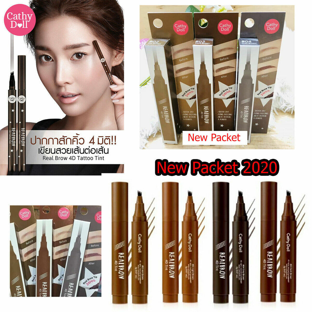Cathy Doll Real Brow 4D Tatoo No.2 ASH Brown Tint Magic Quick Dry Color