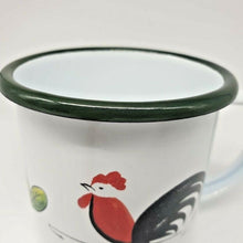 Load image into Gallery viewer, Vintage Enamel Cup Mug Coffee Chicken Cock Rooster Design Thai Camping