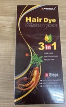 Load image into Gallery viewer, 3X Meidu Dye Hair Color Shampoo change color in 5 minutes dark brown black 500ml