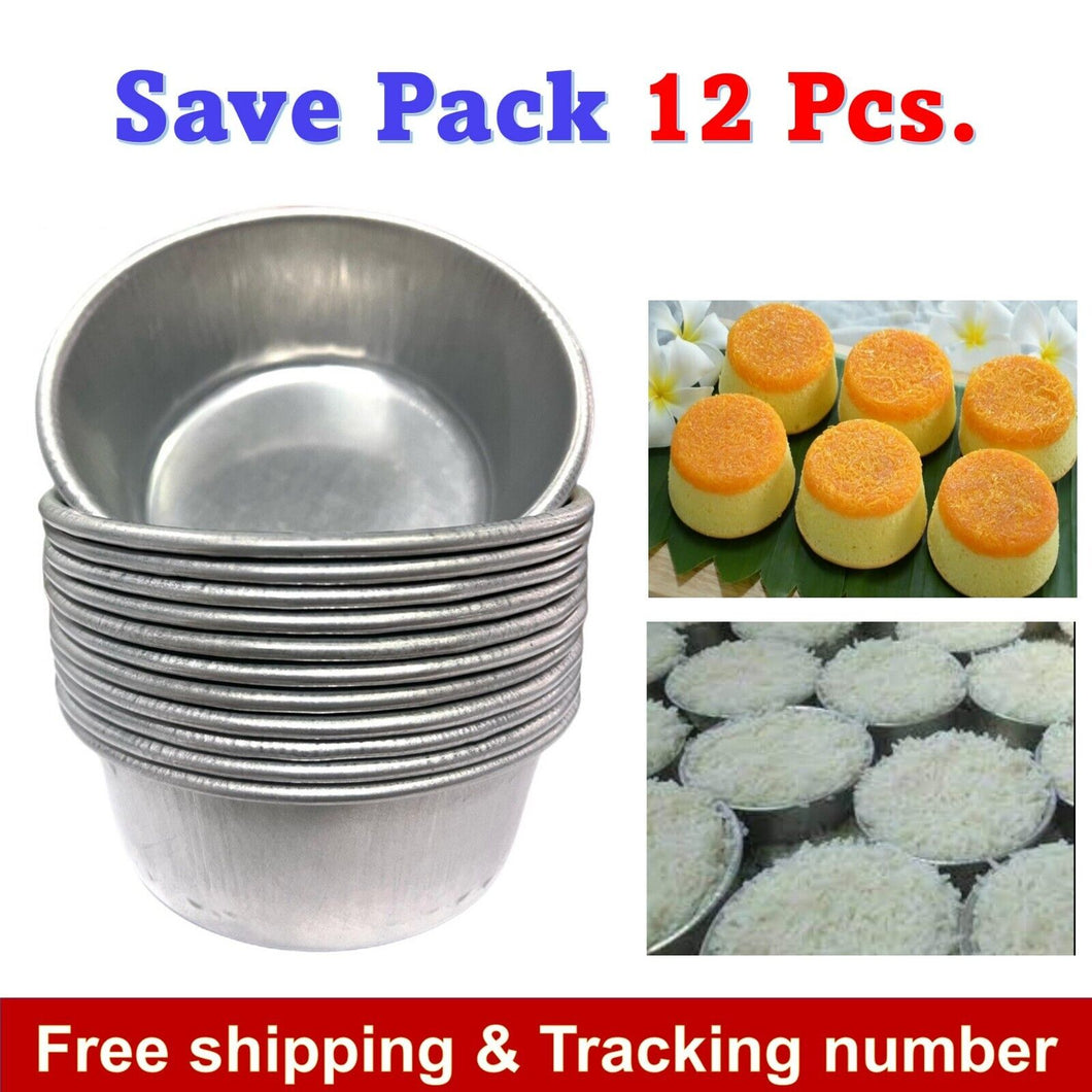 Thai Rice Bowl Aluminium Type Steaming Rice Cup Bake Cooking Food (12 Pcs)