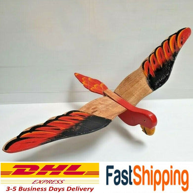 Parrot Mobile Hanging Flying Wood Handmade Painting Bird Decor Porch Wooden