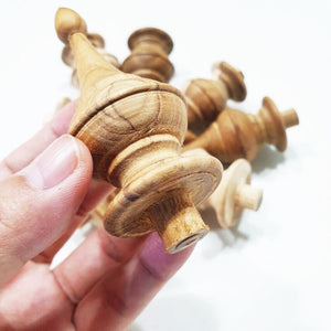 10Pcs Teak Wooden Finial Antique Furniture Unpainted Home Decor DIY Home Decor