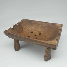 Load image into Gallery viewer, Antique Wooden Bowl Vintage Teak Wood Primitive Rustic Decor Collectible