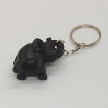 Load image into Gallery viewer, Black Elephent Mini Resin Carve Figurine Keychain Design Cute Wood Color
