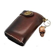 Load image into Gallery viewer, Predator Alien Keyring Keychain Human Skull Bonehead Handmade Biker Chopper