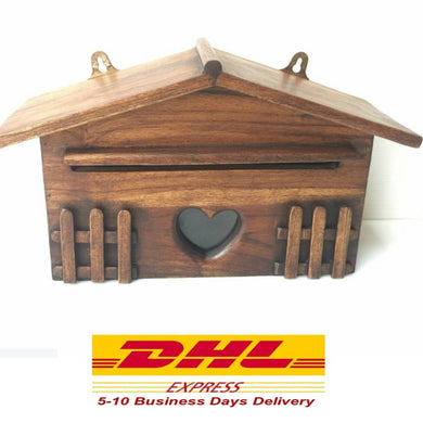 Mailbox Made From Teak Wood For Attach Front of House Strong & Durable Letters