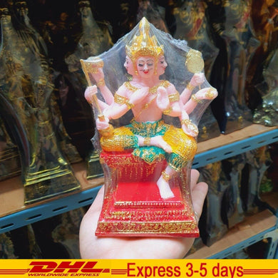 Brahma Hindu God Phra Prom Statue Magic Talisman Thai Amulet Good for Trade