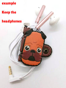 Mini Dog Keep eyephone eyepod Headphone Foam canvas Design sew edge Collectible