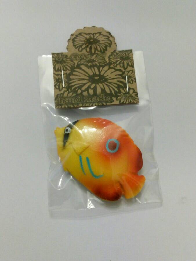 Mini Sea Fish Yellow Magnet Resin Hand Shaped Painted Collectibles Easter