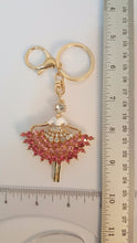 Load image into Gallery viewer, Doll Pink Dress Diamond keyring Pink Gold Thailand Trip keychain gifts traveling