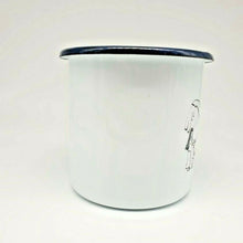 Load image into Gallery viewer, Thai Elephant Enamelware Cup Mug Vintage Coffee White Blue Thai Enamel Camping