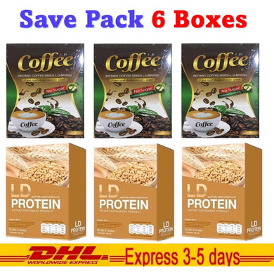 3 LD Protein Malt, 3 LD Coffee Drink Weight Management L-Carnitine 0% Fat Sugar