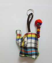 Load image into Gallery viewer, Mini Elephant Fabric Keyring Doll Scotch Pattern Hand sewing charm cute animal