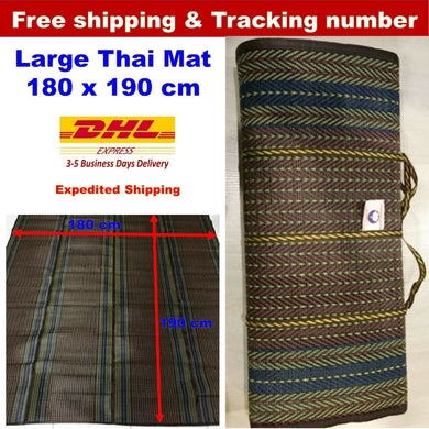 Large Thai Mat Pallet Fold Picnic Outdoor Rubber Woven Brown Beach Camping Sleep