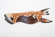 Load image into Gallery viewer, Giraffe Woodwork Decor Sculpture Wood Carving Animal Head Face Wall Craft Art