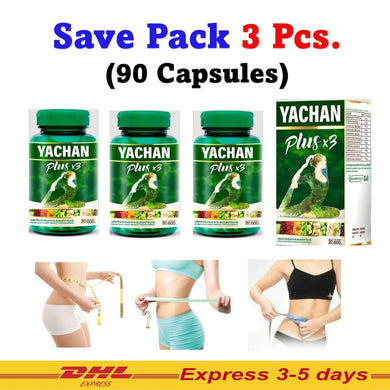 3x Yachan Plus3 Detox Dietary Supplement Weight Control Burn Fat Slim Capsule