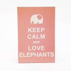 Keep Calm And Love Elephants V.1 Design Vintage Poster Magnet Fridge Collectible