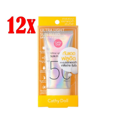 12x Sun Protection Utra Light Fluid SPF50 PA++++ sunblock for face UVA & UVB 40m