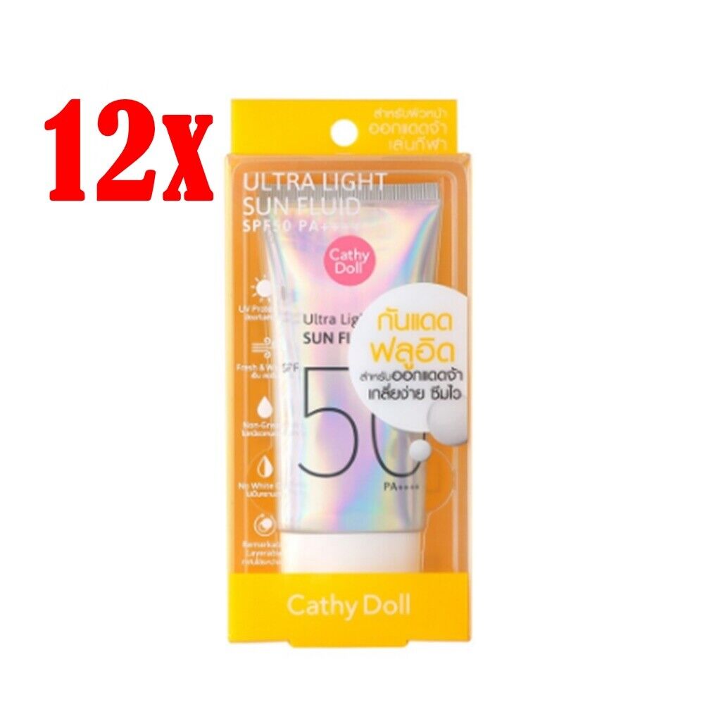 12x Sun Protection Utra Light Fluid SPF50 PA++++ sunblock for face UVA & UVB 40m