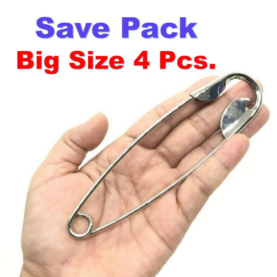 4Pcs Finger Big Jumbo Safety Pin Heavy Duty Stainless Steel Crafting Craft Art