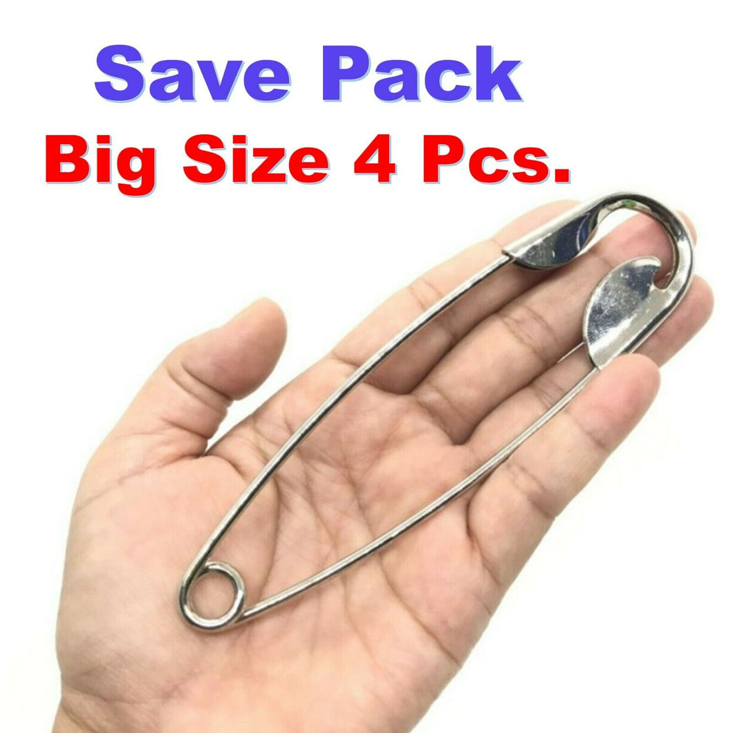 4Pcs Finger Big Jumbo Safety Pin Heavy Duty Stainless Steel Crafting Craft Art
