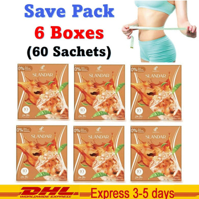 6x Slandar Cha Thai Instant Thai Tea Drink Control Hunger 0% Sugar Burn Slimming